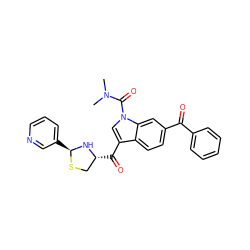 CN(C)C(=O)n1cc(C(=O)[C@@H]2CS[C@@H](c3cccnc3)N2)c2ccc(C(=O)c3ccccc3)cc21 ZINC000013737548