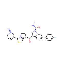 CN(C)C(=O)n1cc(C(=O)c2ccn3c2CS[C@@H]3C2=C[N+](=N)CC=C2)c2ccc(-c3ccc(F)cc3)cc21 ZINC000026734807