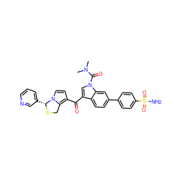 CN(C)C(=O)n1cc(C(=O)c2ccn3c2CS[C@@H]3c2cccnc2)c2ccc(-c3ccc(S(N)(=O)=O)cc3)cc21 ZINC000026733575