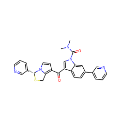 CN(C)C(=O)n1cc(C(=O)c2ccn3c2CS[C@@H]3c2cccnc2)c2ccc(-c3cccnc3)cc21 ZINC000026730375