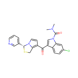 CN(C)C(=O)n1cc(C(=O)c2ccn3c2CS[C@@H]3c2cccnc2)c2ccc(Cl)cc21 ZINC000026730672