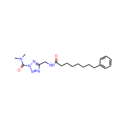 CN(C)C(=O)n1nnc(CNC(=O)CCCCCCCc2ccccc2)n1 ZINC000045495117