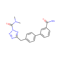 CN(C)C(=O)n1nnc(Cc2ccc(-c3cccc(C(N)=O)c3)cc2)n1 ZINC000096258171