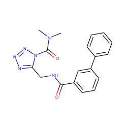 CN(C)C(=O)n1nnnc1CNC(=O)c1cccc(-c2ccccc2)c1 ZINC000040423951