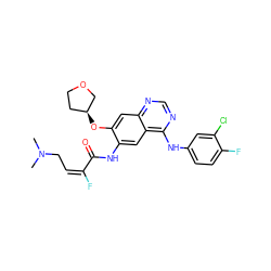 CN(C)C/C=C(/F)C(=O)Nc1cc2c(Nc3ccc(F)c(Cl)c3)ncnc2cc1O[C@H]1CCOC1 ZINC000145214315