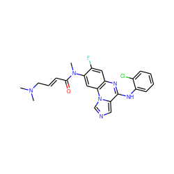 CN(C)C/C=C/C(=O)N(C)c1cc2c(cc1F)nc(Nc1ccccc1Cl)c1cncn12 ZINC000073196384