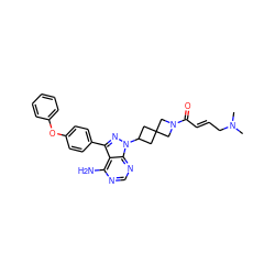 CN(C)C/C=C/C(=O)N1CC2(CC(n3nc(-c4ccc(Oc5ccccc5)cc4)c4c(N)ncnc43)C2)C1 ZINC000214199355