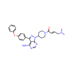 CN(C)C/C=C/C(=O)N1CCC(n2nc(-c3ccc(Oc4ccccc4)cc3)c3c(N)ncnc32)CC1 ZINC000113768390