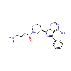 CN(C)C/C=C/C(=O)N1CCC[C@@H](n2nc(-c3ccccc3)c3c(N)ncnc32)C1 ZINC001772607511