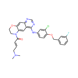 CN(C)C/C=C/C(=O)N1CCOc2cc3ncnc(Nc4ccc(OCc5cccc(F)c5)c(Cl)c4)c3cc21 ZINC000096285841