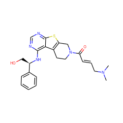 CN(C)C/C=C/C(=O)N1CCc2c(sc3ncnc(N[C@H](CO)c4ccccc4)c23)C1 ZINC000064526978