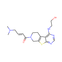 CN(C)C/C=C/C(=O)N1CCc2c(sc3ncnc(NCCO)c23)C1 ZINC000064539100