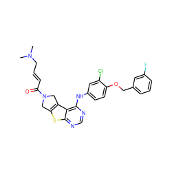 CN(C)C/C=C/C(=O)N1Cc2sc3ncnc(Nc4ccc(OCc5cccc(F)c5)c(Cl)c4)c3c2C1 ZINC000096172261