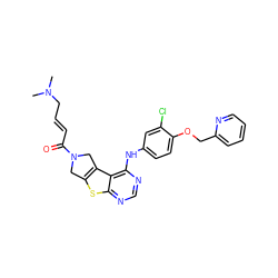 CN(C)C/C=C/C(=O)N1Cc2sc3ncnc(Nc4ccc(OCc5ccccn5)c(Cl)c4)c3c2C1 ZINC000096172262