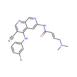 CN(C)C/C=C/C(=O)Nc1cc2c(Nc3cccc(Br)c3)c(C#N)cnc2cn1 ZINC000000602923