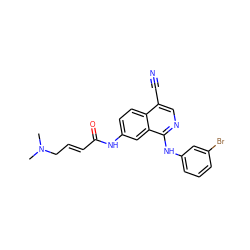 CN(C)C/C=C/C(=O)Nc1ccc2c(C#N)cnc(Nc3cccc(Br)c3)c2c1 ZINC000066251853