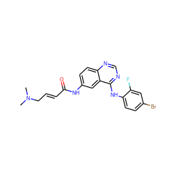 CN(C)C/C=C/C(=O)Nc1ccc2ncnc(Nc3ccc(Br)cc3F)c2c1 ZINC000028713975