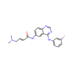 CN(C)C/C=C/C(=O)Nc1ccc2ncnc(Nc3cccc(I)c3)c2c1 ZINC000013671609