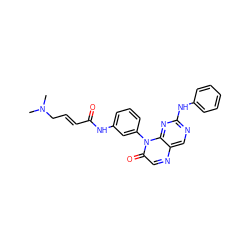 CN(C)C/C=C/C(=O)Nc1cccc(-n2c(=O)cnc3cnc(Nc4ccccc4)nc32)c1 ZINC000096933691