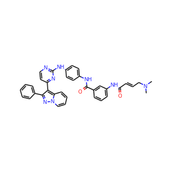 CN(C)C/C=C/C(=O)Nc1cccc(C(=O)Nc2ccc(Nc3nccc(-c4c(-c5ccccc5)nn5ccccc45)n3)cc2)c1 ZINC000089464853