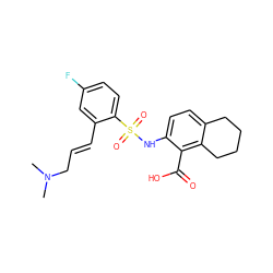 CN(C)C/C=C/c1cc(F)ccc1S(=O)(=O)Nc1ccc2c(c1C(=O)O)CCCC2 ZINC000035879472