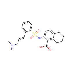 CN(C)C/C=C/c1ccccc1S(=O)(=O)Nc1ccc2c(c1C(=O)O)CCCC2 ZINC000034661353