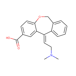 CN(C)C/C=C1\c2ccccc2COc2ccc(C(=O)O)cc21 ZINC000013455766