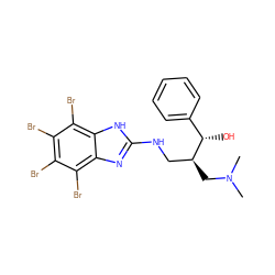 CN(C)C[C@@H](CNc1nc2c(Br)c(Br)c(Br)c(Br)c2[nH]1)[C@@H](O)c1ccccc1 ZINC000164752574