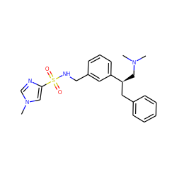 CN(C)C[C@@H](Cc1ccccc1)c1cccc(CNS(=O)(=O)c2cn(C)cn2)c1 ZINC000114242441