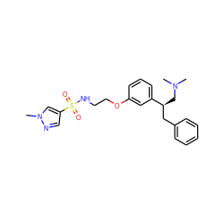 CN(C)C[C@@H](Cc1ccccc1)c1cccc(OCCNS(=O)(=O)c2cnn(C)c2)c1 ZINC000114261204