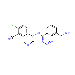 CN(C)C[C@@H](Nc1nnnc2c(C(N)=O)cccc12)c1ccc(Cl)c(C#N)c1 ZINC000143348968