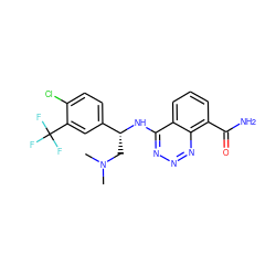 CN(C)C[C@@H](Nc1nnnc2c(C(N)=O)cccc12)c1ccc(Cl)c(C(F)(F)F)c1 ZINC000143349194