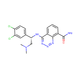 CN(C)C[C@@H](Nc1nnnc2c(C(N)=O)cccc12)c1ccc(Cl)c(Cl)c1 ZINC000143359194