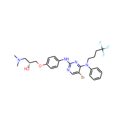 CN(C)C[C@@H](O)COc1ccc(Nc2ncc(Br)c(N(CCCC(F)(F)F)c3ccccc3)n2)cc1 ZINC000003966475