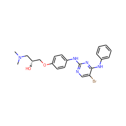 CN(C)C[C@@H](O)COc1ccc(Nc2ncc(Br)c(Nc3ccccc3)n2)cc1 ZINC000000589075