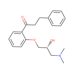 CN(C)C[C@@H](O)COc1ccccc1C(=O)CCc1ccccc1 ZINC000013529284