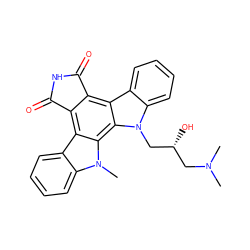 CN(C)C[C@@H](O)Cn1c2ccccc2c2c3c(c4c5ccccc5n(C)c4c21)C(=O)NC3=O ZINC000014944038