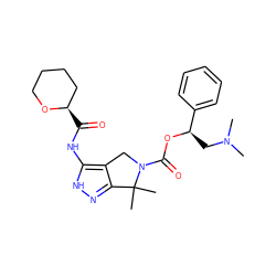 CN(C)C[C@@H](OC(=O)N1Cc2c(n[nH]c2NC(=O)[C@@H]2CCCCO2)C1(C)C)c1ccccc1 ZINC000084708171