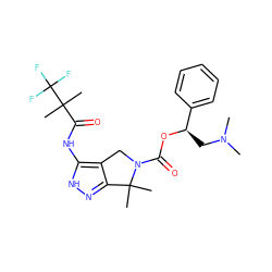CN(C)C[C@@H](OC(=O)N1Cc2c(n[nH]c2NC(=O)C(C)(C)C(F)(F)F)C1(C)C)c1ccccc1 ZINC000084708180