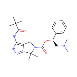 CN(C)C[C@@H](OC(=O)N1Cc2c(n[nH]c2NC(=O)C(C)(C)C)C1(C)C)c1ccccc1 ZINC000084706087