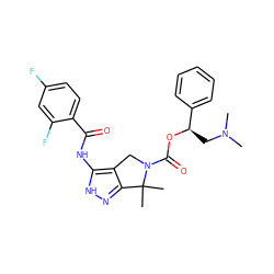 CN(C)C[C@@H](OC(=O)N1Cc2c(n[nH]c2NC(=O)c2ccc(F)cc2F)C1(C)C)c1ccccc1 ZINC000084711111