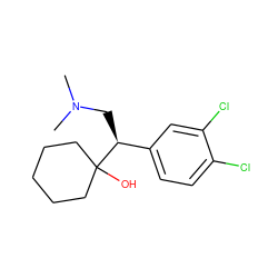 CN(C)C[C@@H](c1ccc(Cl)c(Cl)c1)C1(O)CCCCC1 ZINC000005958007