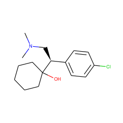 CN(C)C[C@@H](c1ccc(Cl)cc1)C1(O)CCCCC1 ZINC000026734453