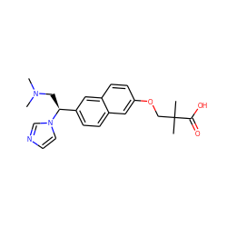 CN(C)C[C@@H](c1ccc2cc(OCC(C)(C)C(=O)O)ccc2c1)n1ccnc1 ZINC000035996750