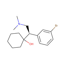 CN(C)C[C@@H](c1cccc(Br)c1)C1(O)CCCCC1 ZINC000026739464