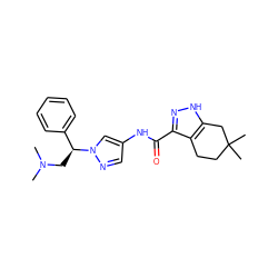 CN(C)C[C@@H](c1ccccc1)n1cc(NC(=O)c2n[nH]c3c2CCC(C)(C)C3)cn1 ZINC000144072947