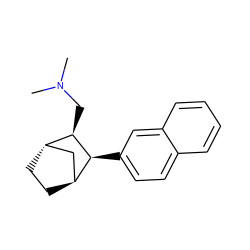 CN(C)C[C@@H]1[C@H]2CC[C@@H](C2)[C@@H]1c1ccc2ccccc2c1 ZINC000100870780