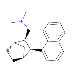 CN(C)C[C@@H]1[C@H]2CC[C@@H](C2)[C@@H]1c1cccc2ccccc12 ZINC000100966599