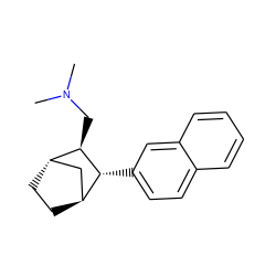 CN(C)C[C@@H]1[C@H]2CC[C@@H](C2)[C@H]1c1ccc2ccccc2c1 ZINC000100870910