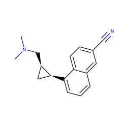 CN(C)C[C@@H]1C[C@@H]1c1cccc2cc(C#N)ccc12 ZINC000028960316